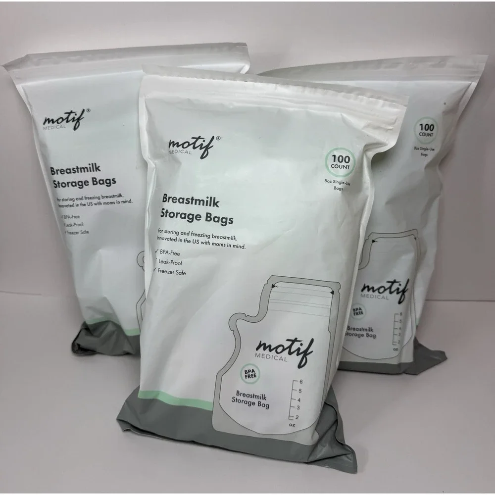 motif Breastmilk Storage Bags 300 Count BPA-Free Leak Proof Freezer Safe Pouch